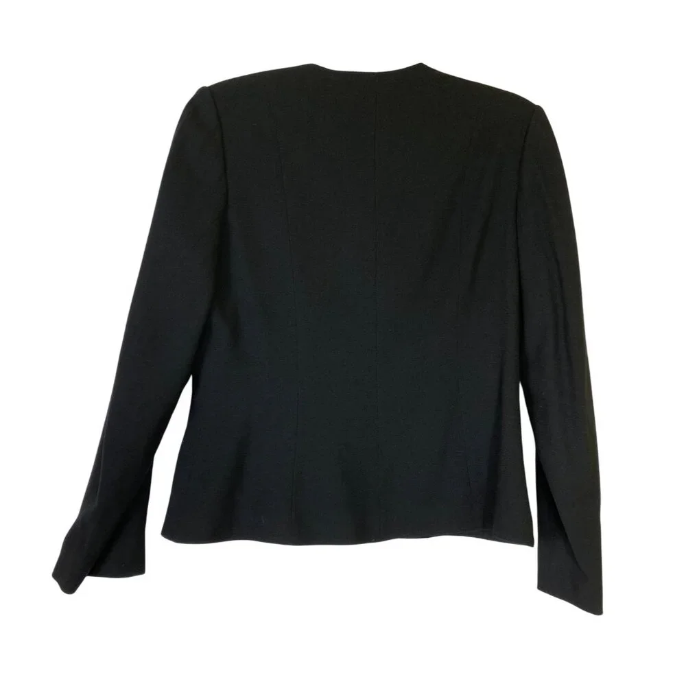 BERT NEWMAN SUITIME Vintage Black Wool Blazer Red Accent Lapel Size 14‎ Eighties